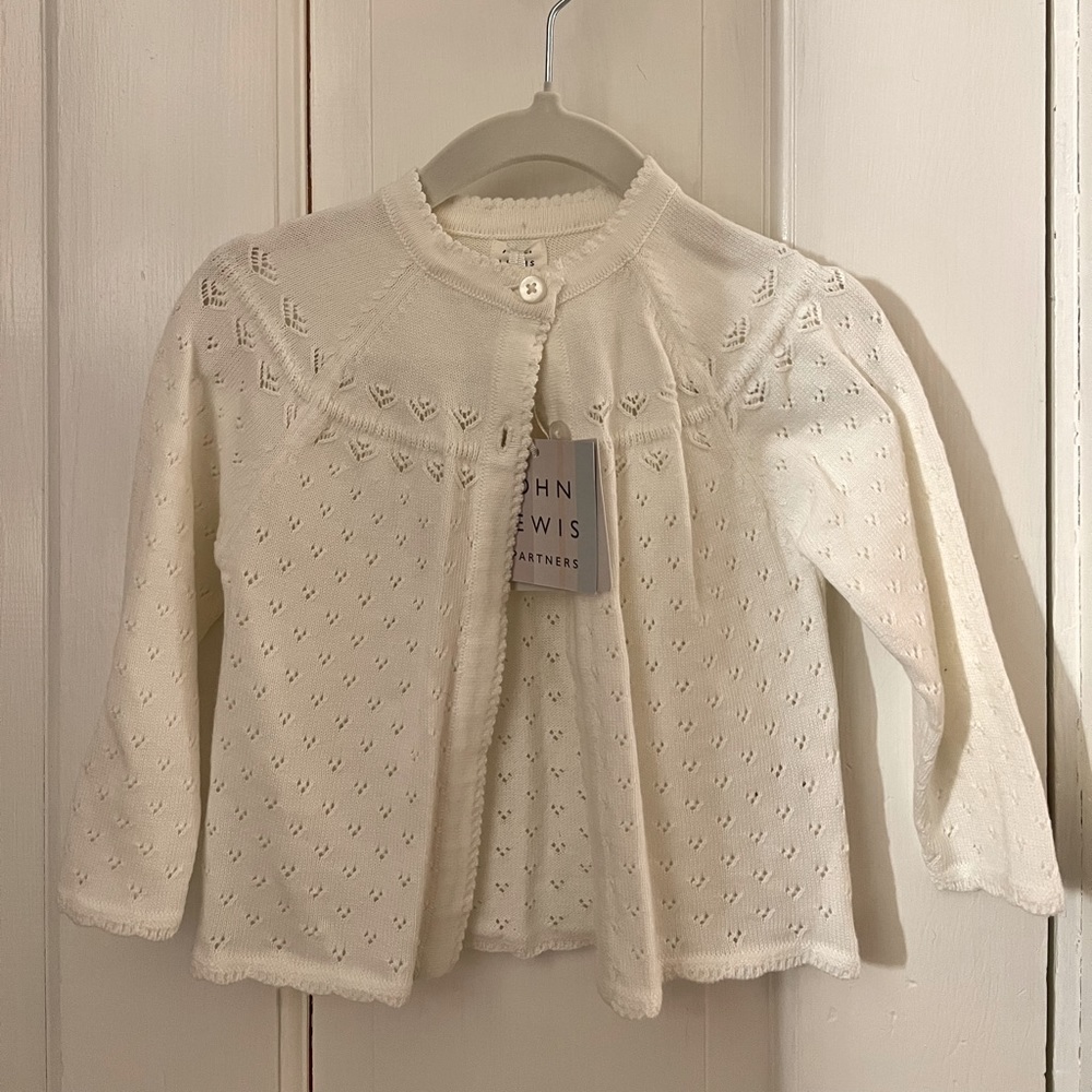 Baby Pointelle Cotton Cardigan (3-6m)